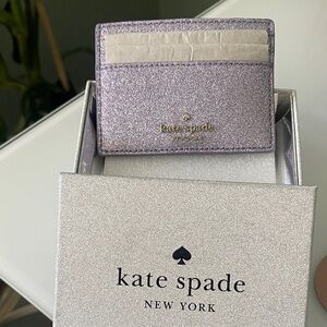 Kate Spade Lavender Glitter Card Holder